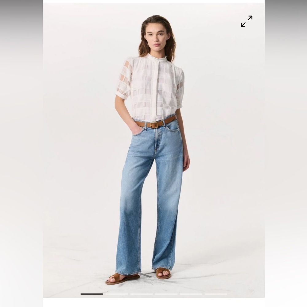 Rag & Bone Logan Wide Leg Jeans Featherweight 31 In Audrey